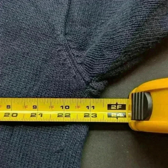 LA MODE Hand Intarsia Sweater Men's Extra Large Blue Argyle Cotton Vintage - Picture 7 of 10